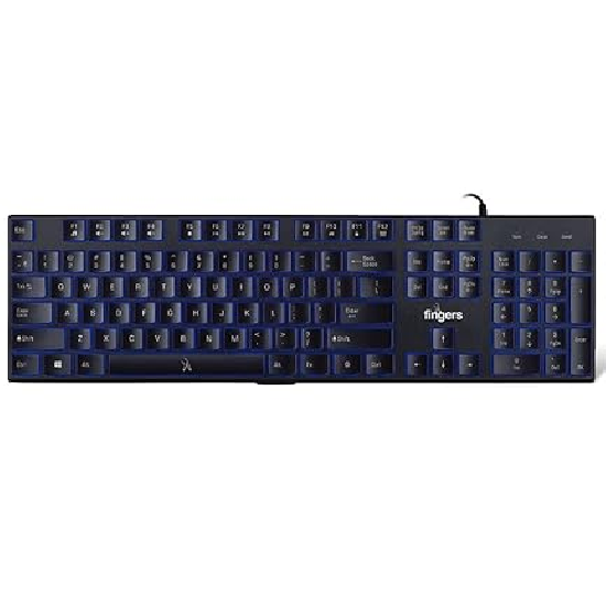 FINGERS Gleaming BlueLit Wired Backlit Keyboard